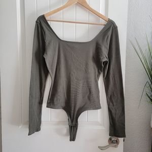 LAST CHANCE Madewell Square Neck Thong Bodysuit